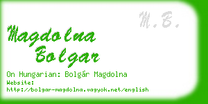 magdolna bolgar business card